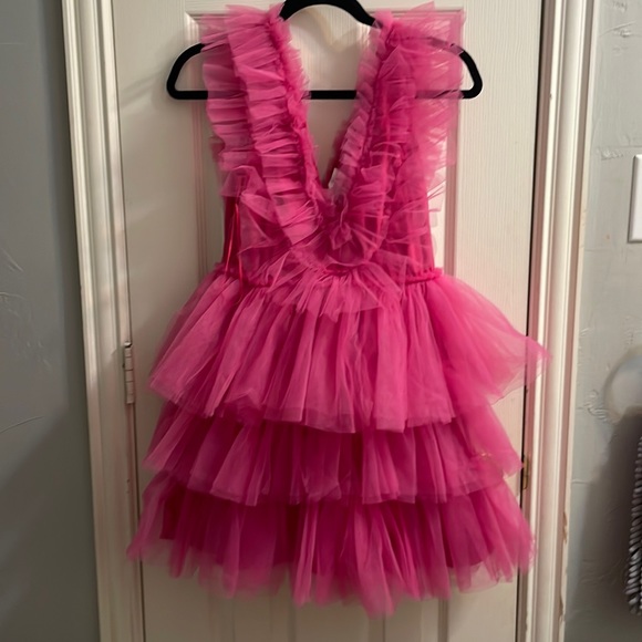 MARBLE Dresses Pink Tulle Tired Mini Dress Poshmark